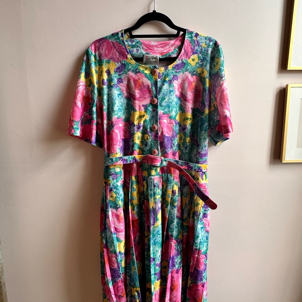 Vintage Floral Multicolor Dress